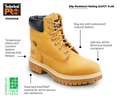 Timberland PRO Men's 6 Wheat Direct Attach MaxTRAX Soft Toe Waterproof Insulated Boot