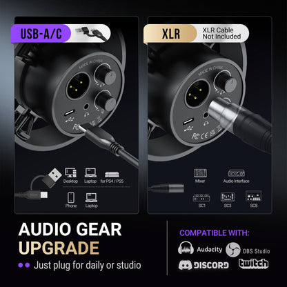 FIFINE Dynamic Microphone, XLR/USB Podcast Recording PC Microphone for Vocal Voice-Over Streaming, Studio Metal Mic with Mute, Headphone Jack, Monitoring Volume Control, Windscreen-Amplitank K688