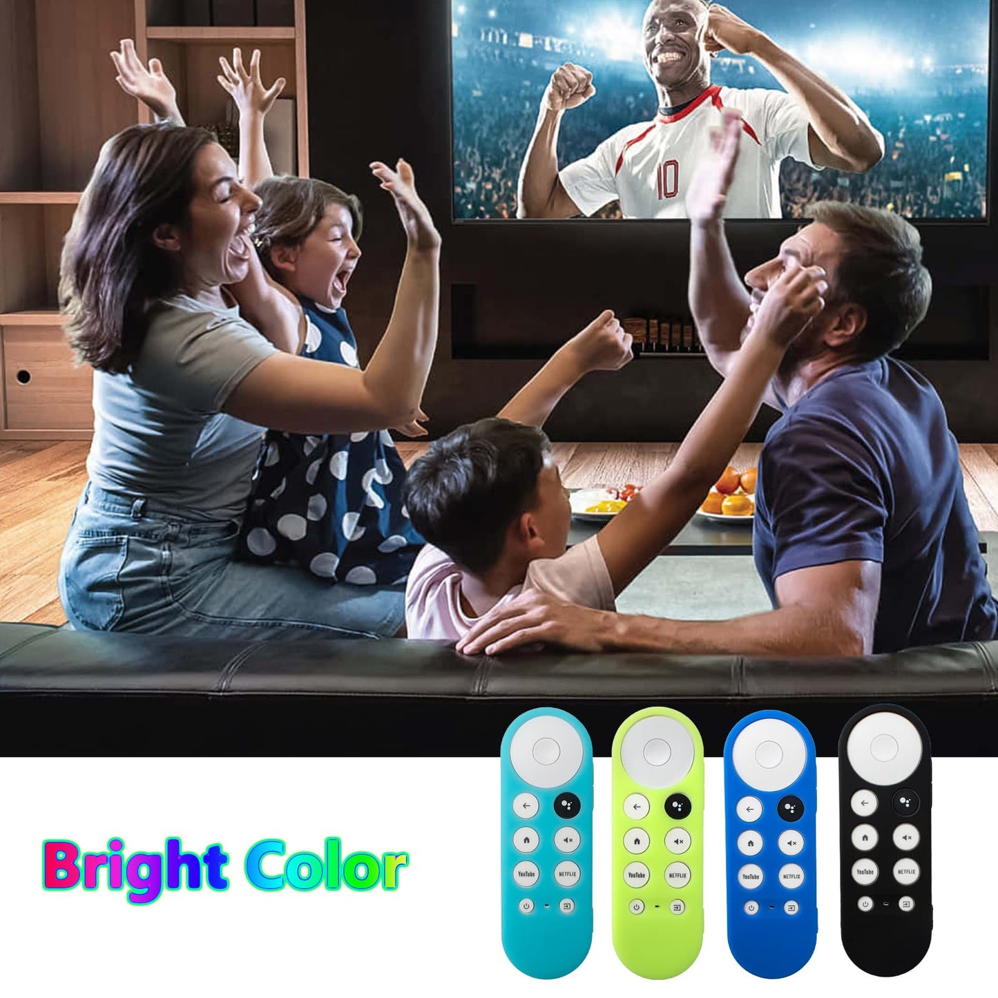 Funda Protectora para Control Remoto por Voz Chromecast 2020 (Azul Océano y Negro)