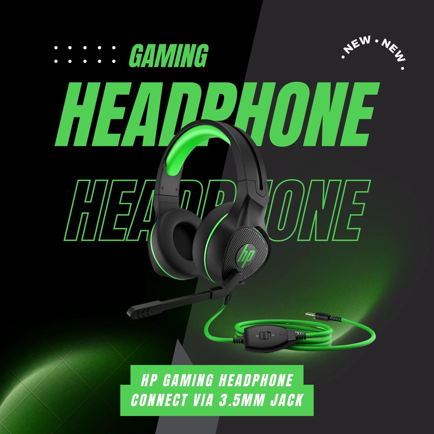 HP Pavilion Gaming Headset 400 with Mic – Immersive Sound, Universal Compatibility, Plug & Play