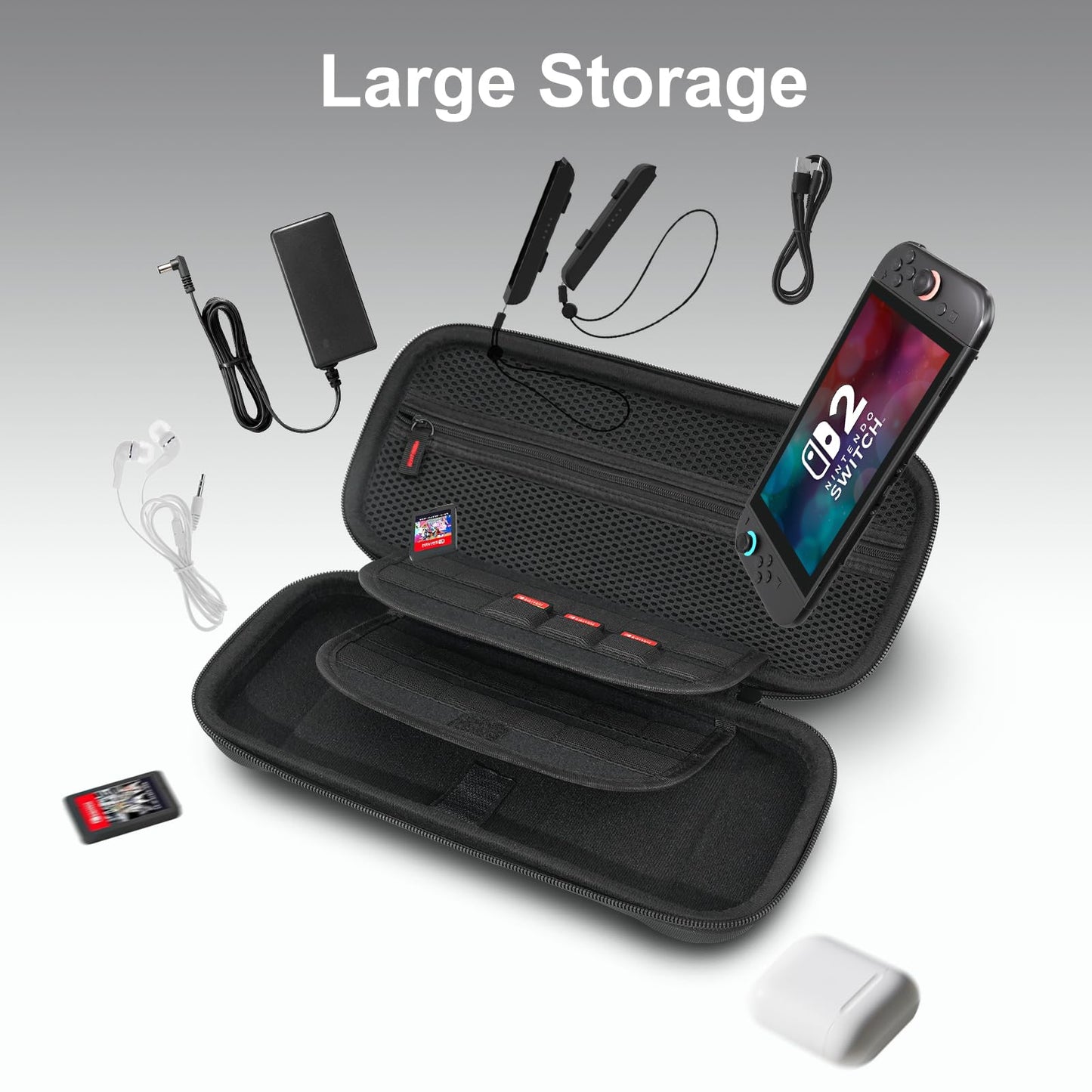 CoBak Estuche de Transporte de Alta Capacidad para Nintendo Switch 2 (Negro)