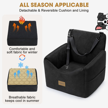 JOEJOY Asiento de Coche para Perros de hasta 35lbs (Negro)