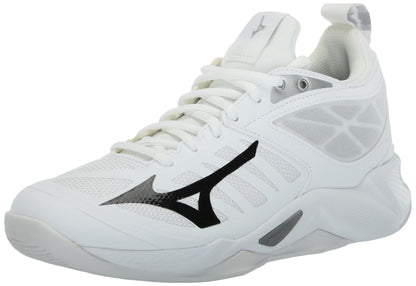 Mizuno Women's Wave Dimension Volleyball Shoe, White-Black