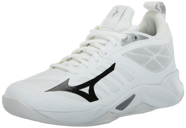 Mizuno Women's Wave Dimension Volleyball Shoe, White-Black
