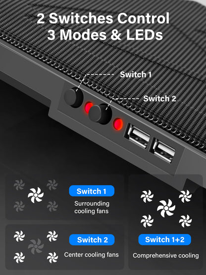 Kootek Base Refrigerante para Laptop (5 Ventiladores / Rojo)