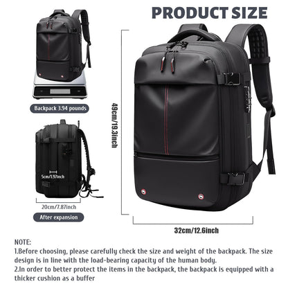 BYED Vacuum Backpack Travel-Expandable Compression Backpack with Air Pump,Usb,Tsa Lock, Air Backpacks with Removable Vacuum Bag,Carry On Vacpack for Men and Women