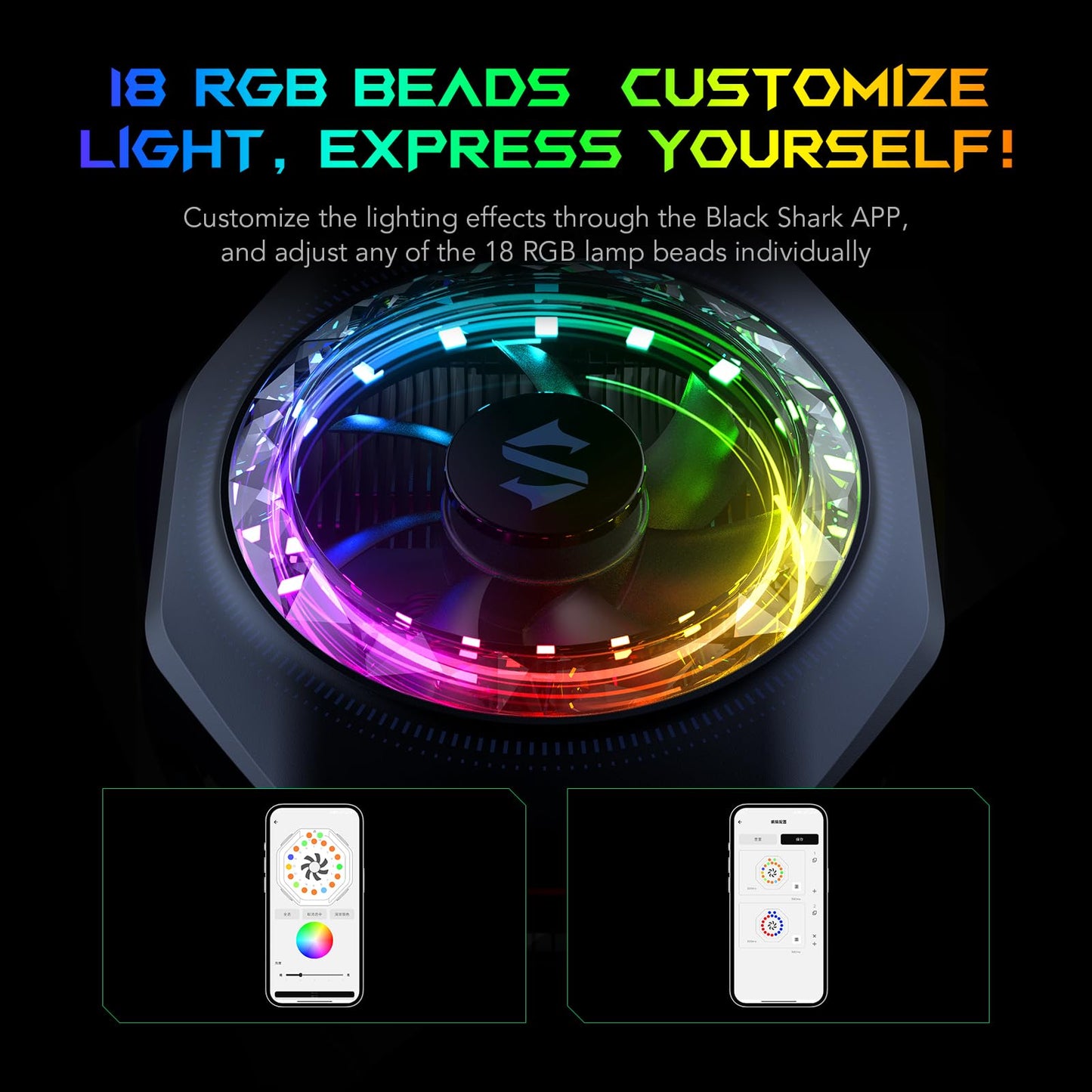 Black Shark Enfriador Magnético para Teléfono 5 Pro (RGB / Detachable Grip)