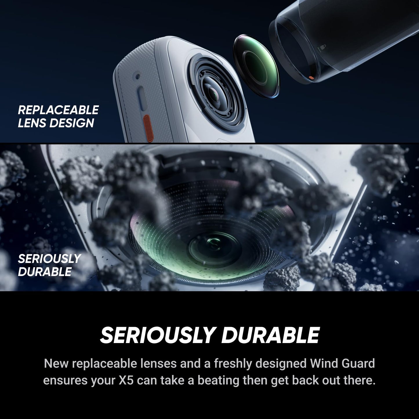 Insta360 X5 Satin White - Waterproof 8K 360° Action Camera, Leading Low Light, Invisible Selfie Stick Effect, Rugged and Replaceable Lens, 3-Hour Battery, Built-in Wind Guard, Stabilization