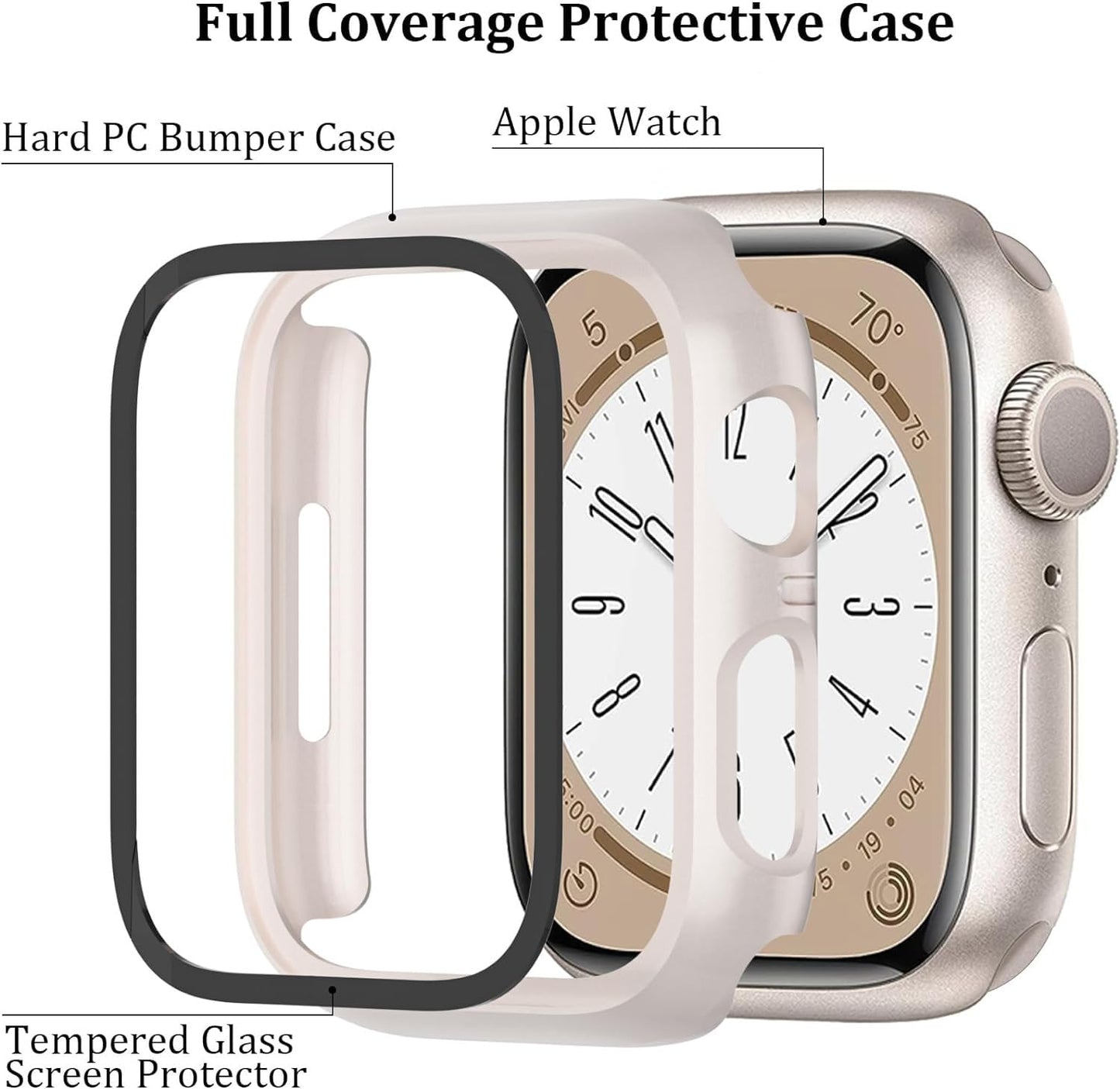 QCKANLJ Fundas y Protector de Pantalla para Apple Watch de 44mm (Paquete de 6)