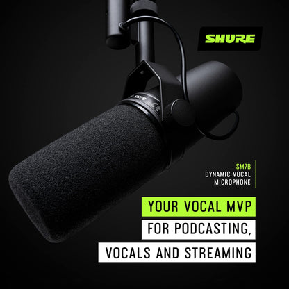 Shure SM7dB Micrófono Dinámico de Estudio con Preamplificador (Negro)