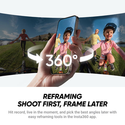 Insta360 X4 Air - Lightweight 165g 8K 360 Camera, Invisible Selfie Stick Effect, Replaceable Lenses, Shoot First & Frame Later, Built-in Wind Guard, FlowState Stabilization, AI-Powered App