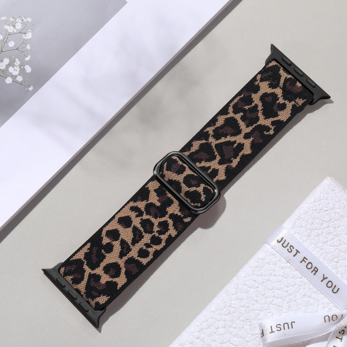 Maledan Correa Deportiva Elástica Solo Loop para Apple Watch (Leopardo Amarillo)