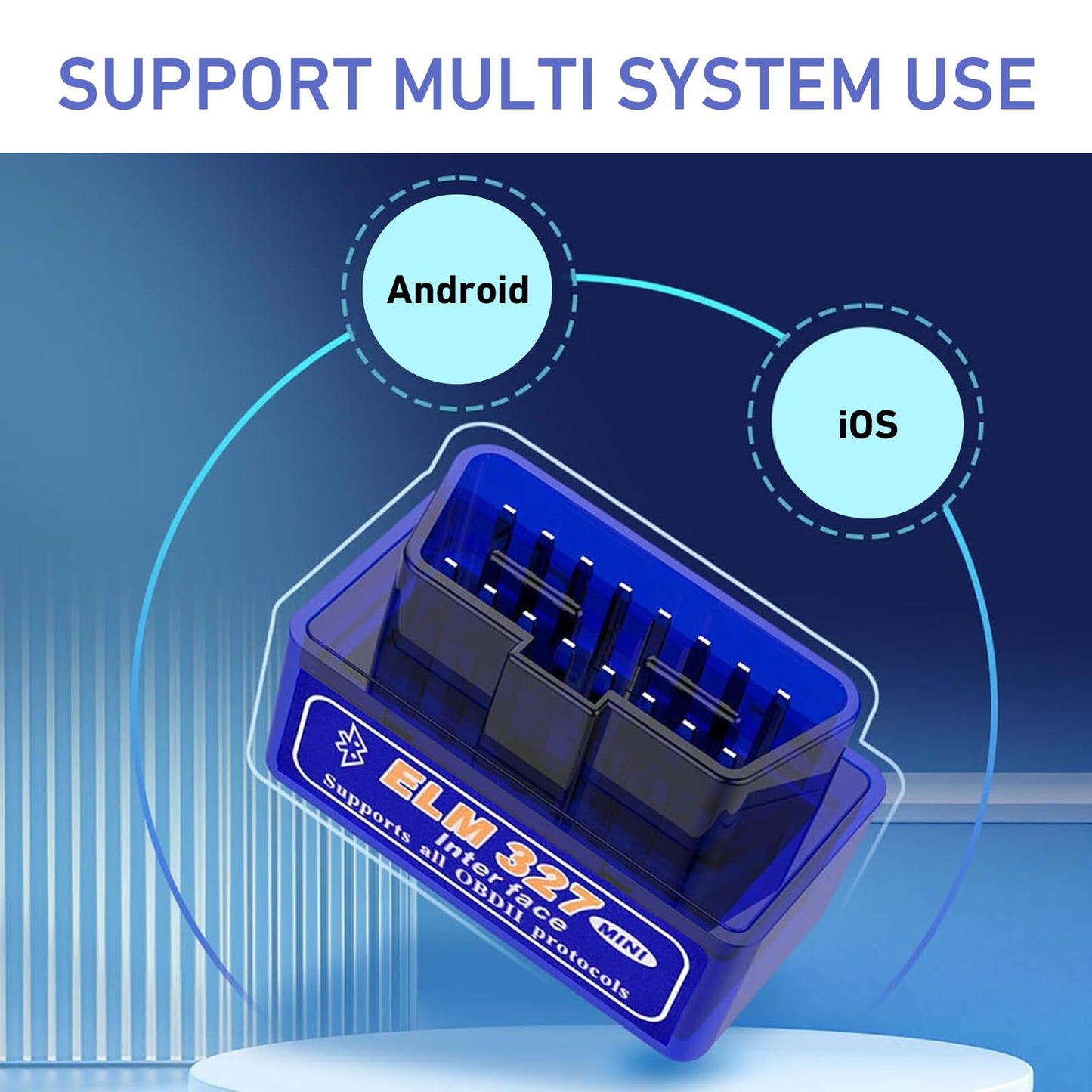 yorpyep Escáner OBD2 y Herramienta de Diagnóstico Bluetooth (Azul)