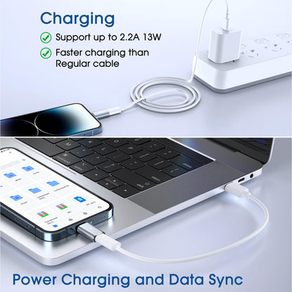 TechMatte Adaptadores de USB C a Lightning (Paquete de 2 / Gris)