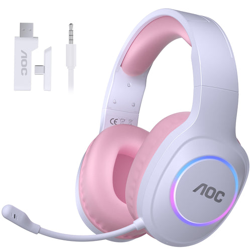 AOC Auriculares Inalámbricos para Juegos (Rosa)