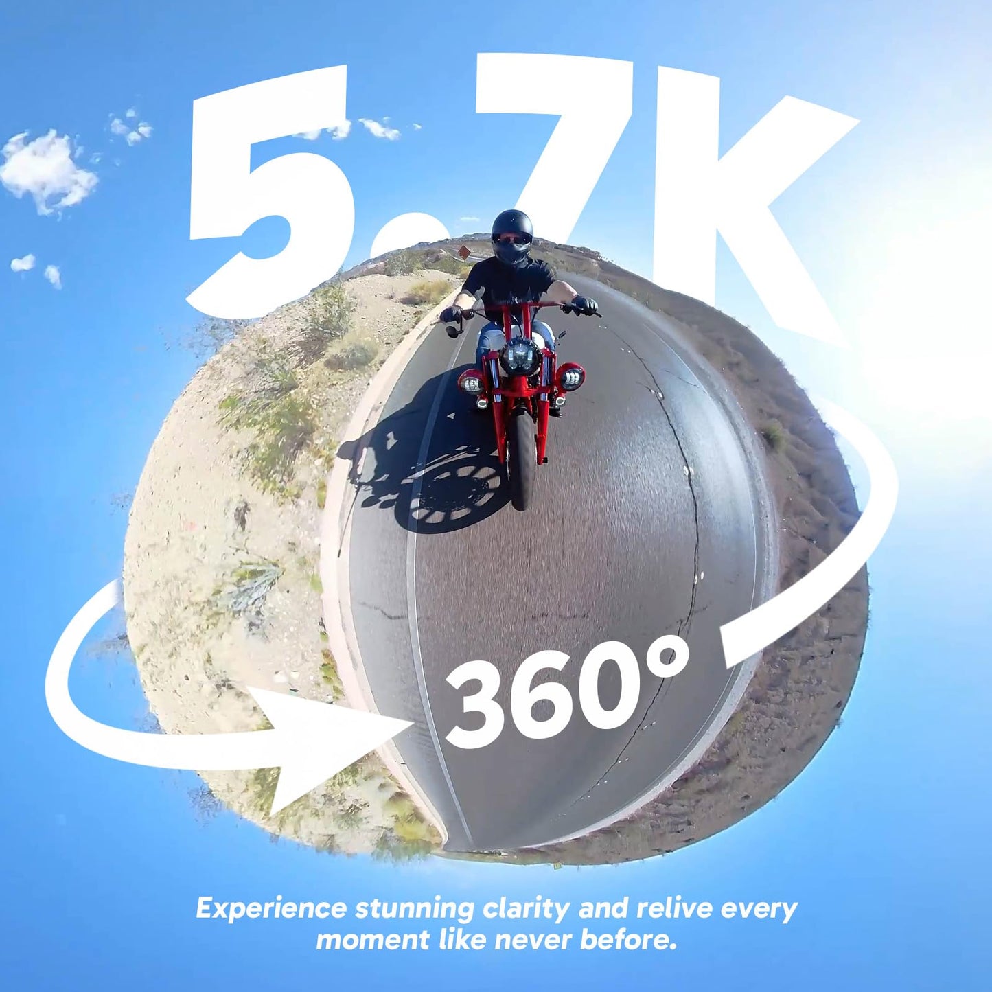 AKASO 360 Weatherproof 360° Action Camera - 5.7K 360 Video with 1/2" 48MP Sensors, 72MP 360 Photo, 360-SuperSmooth, Invisible Selfie Stick, 360° Horizon Lock, AI Tracking Motorcycle Combo