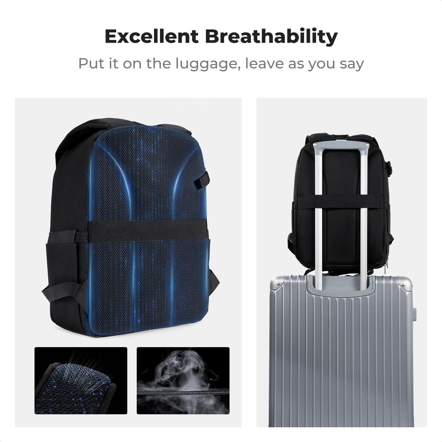 K&F CONCEPT Lightweight Camera Backpack Bag, Professional Photography Bag Compatible with Canon/Nikon/Sony Camera and Lens Accessories, Camera Case with Tripod Strap & Rain Cover