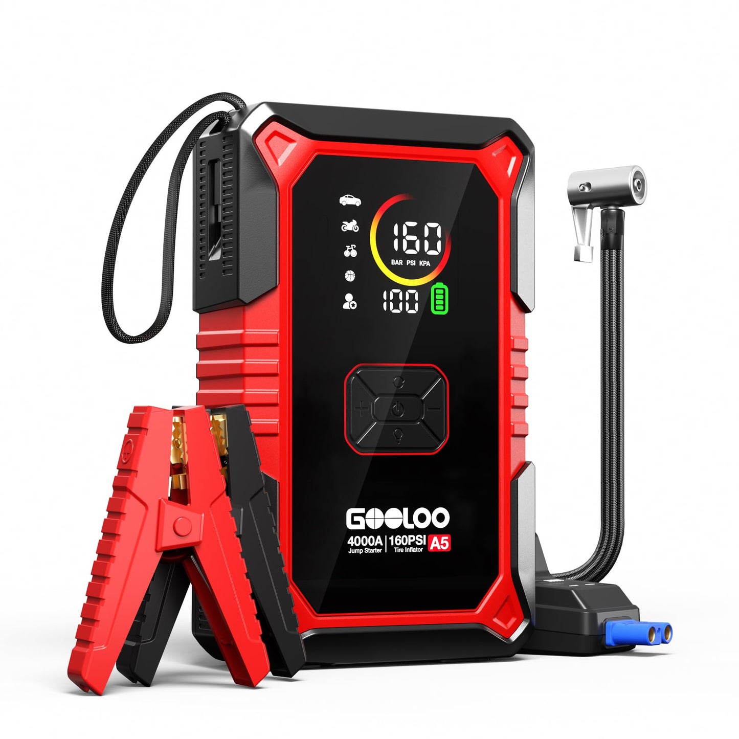GOOLOO A5 Arrancador de Batería con Compresor 4000A