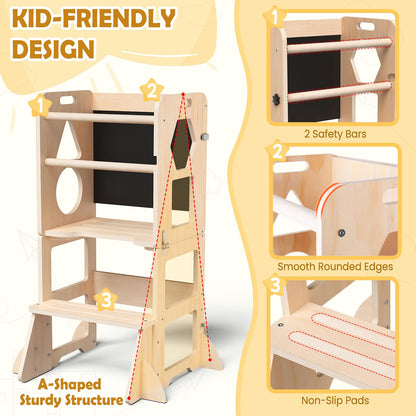 Woodure Taburete de Cocina 4 en 1 para Niños