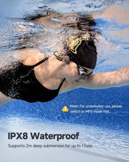 PSIER Audífonos de Conducción Ósea para Natación (32GB / Bluetooth 6.0)