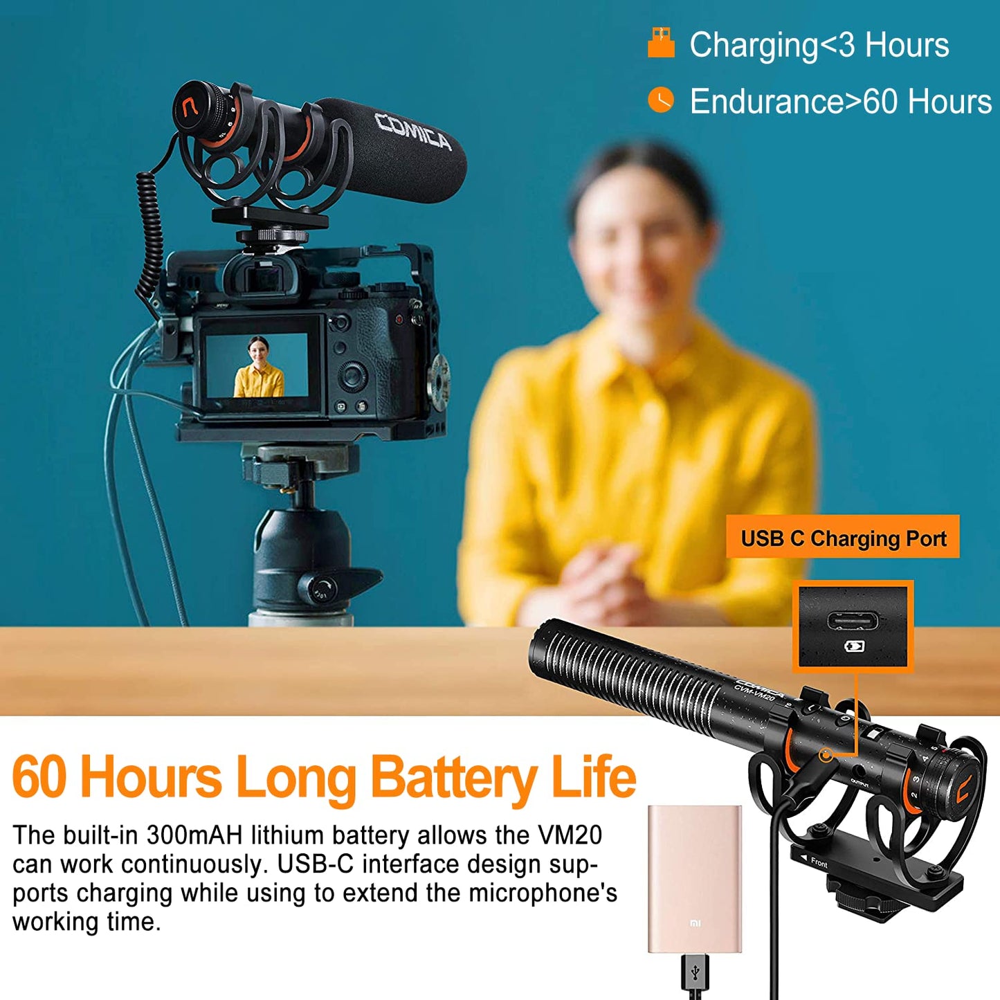 COMICA VM20 Shotgun Microphone, Super-Cardioid Camera Microphone with Rycote Shockmount, Windscreen, Wind Muff, OLED Power Display, Video Mic for Smartphones, DSLR Cameras, Camcorders, Laptops
