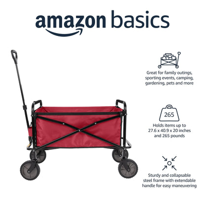 Amazon Basics Carro Utilitario Plegable de Alta Resistencia (Red)