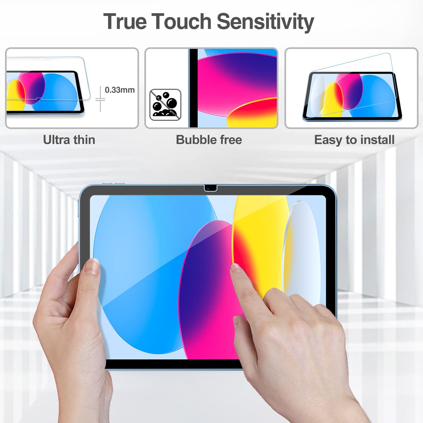 ProCase 2 Pcs Screen Protector for iPad A16 2025 11th Generation 11 Inch/iPad 10th 2022 10.9 Inch, Tempered Glass Film Guard -Clear