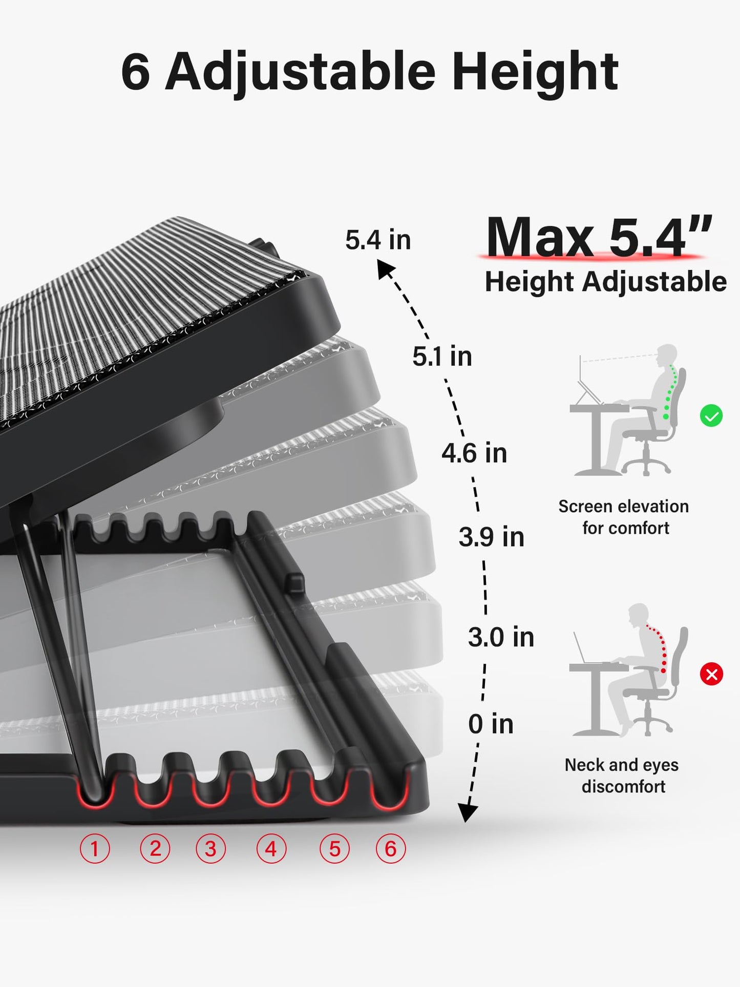 Kootek Base Refrigerante para Laptop (5 Ventiladores / Rojo)