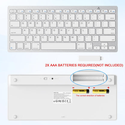 OMOTON Teclado Bluetooth Ultra Delgado (White)
