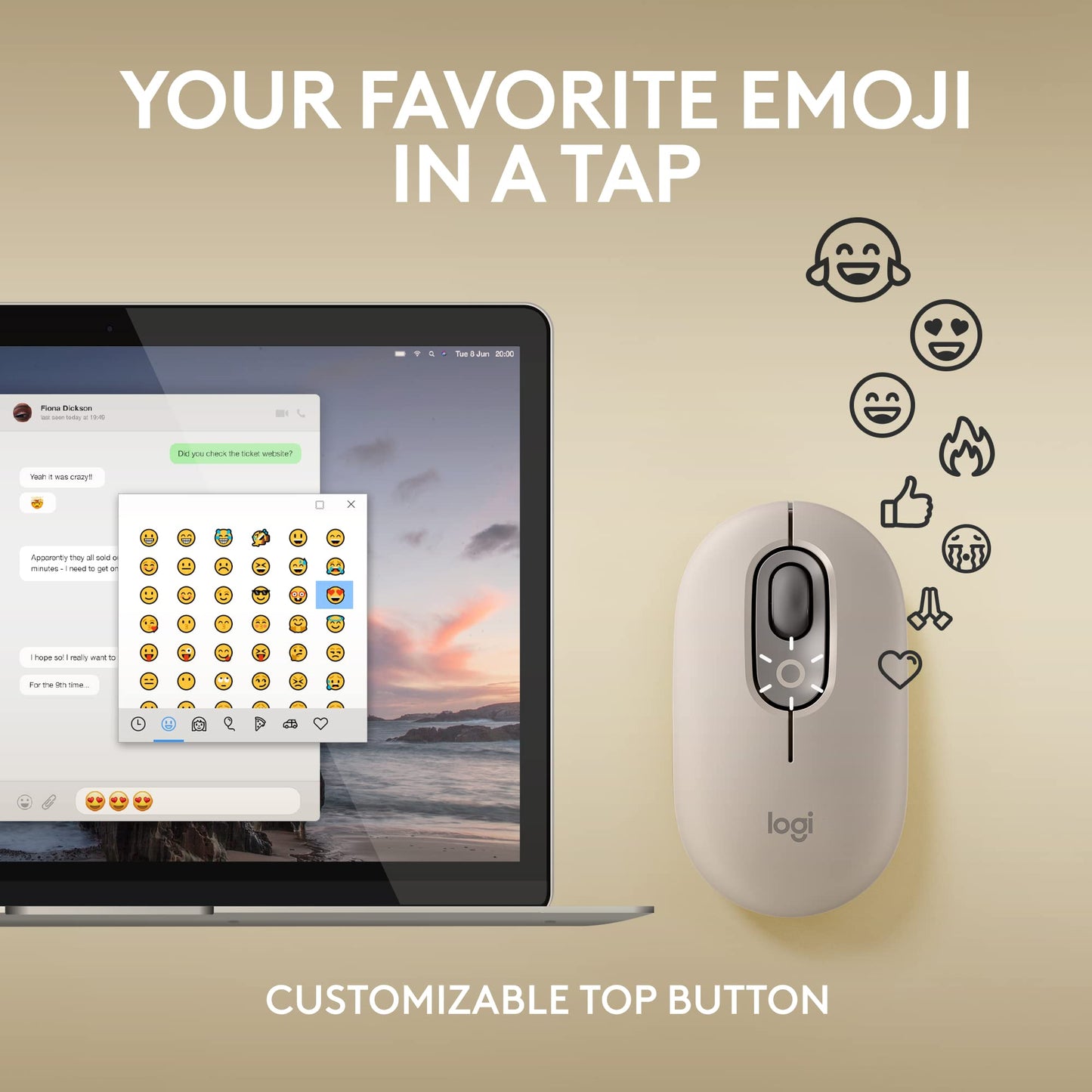 Logitech Mouse POP Inalámbrico (Mist)