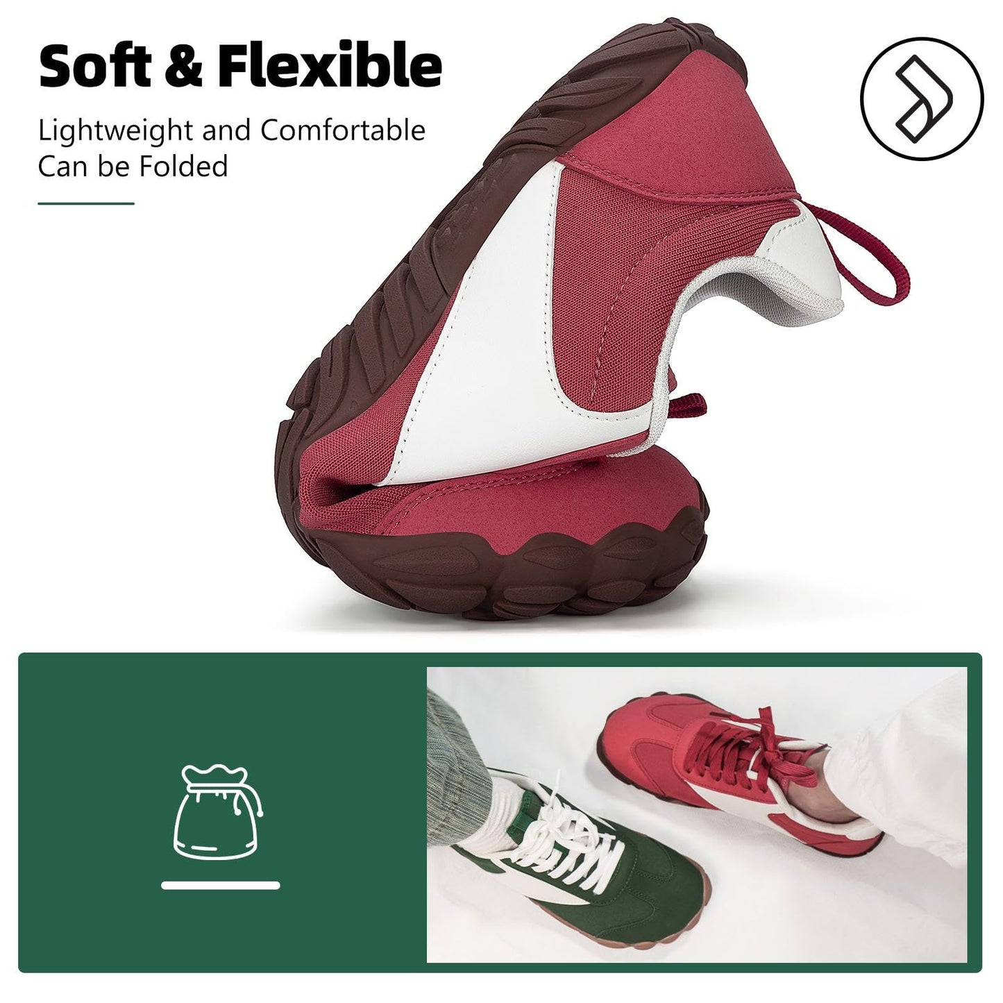 SAGUARO Wide Toe Box Minimalist Shoes for Men and Women, Zero Drop Trail-Runner Barefoot Sneakers Red 12.5 Women/10.5 Men