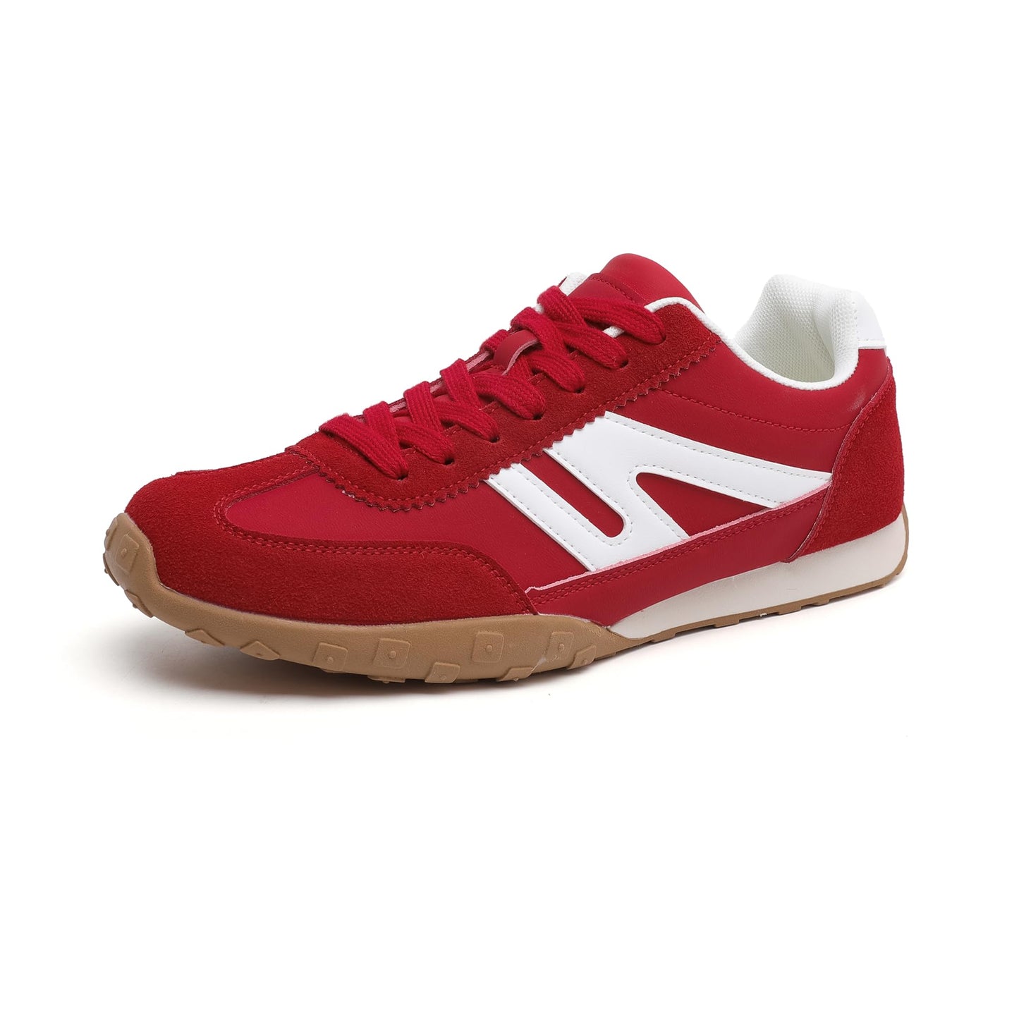 Foiola Womens Sneakers Comfortable Lace up Tennis Shoes Casual Business Walking Shoes Slip on Women's Fashion Sneakers Red
