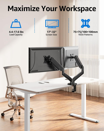 MOUNTUP Soporte para Monitor Dual (Altura Ajustable)