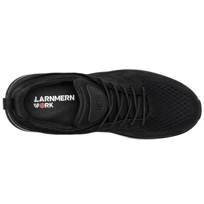 LARNMERN Men Chef Shoes Non Slip Work Waterproof Slip-on, Black