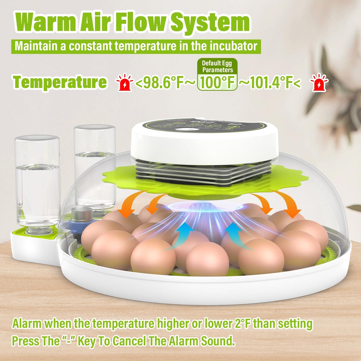 Incubadora de Huevos con Volteo Automático y Control de Humedad (Capacidad de 18 Huevos)