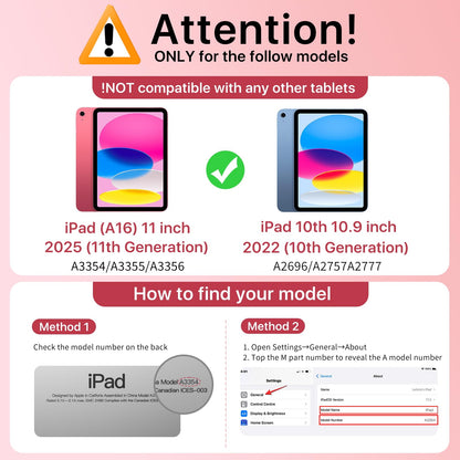 MoKo Funda Tríptica para iPad 11ª y 10ª Generación (Rosa)