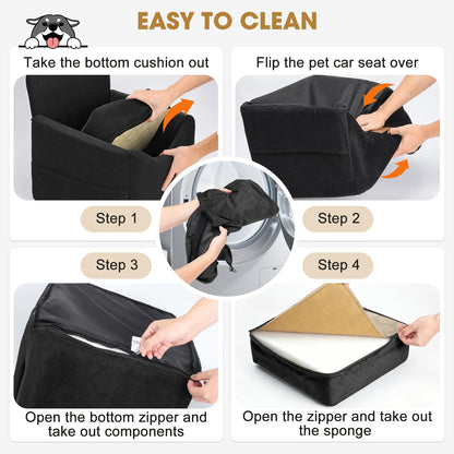 JOEJOY Asiento de Coche para Perros de hasta 35lbs (Negro)