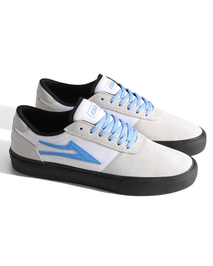 Lakai Manchester Mens Skate Shoes – White Black Sky Low-Top Skateboard Sneakers for Men –