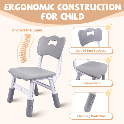 Pterying Set de Mesa y Sillas para Niños (Grey)