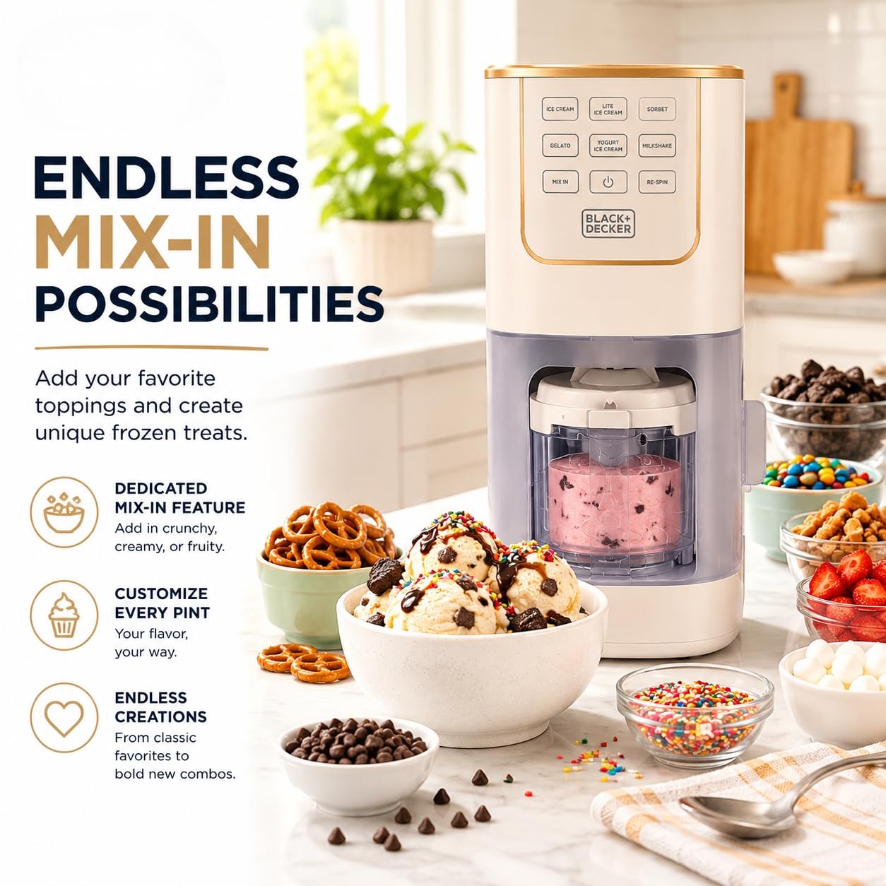 BLACK+DECKER Máquina para Hacer Helados en Casa