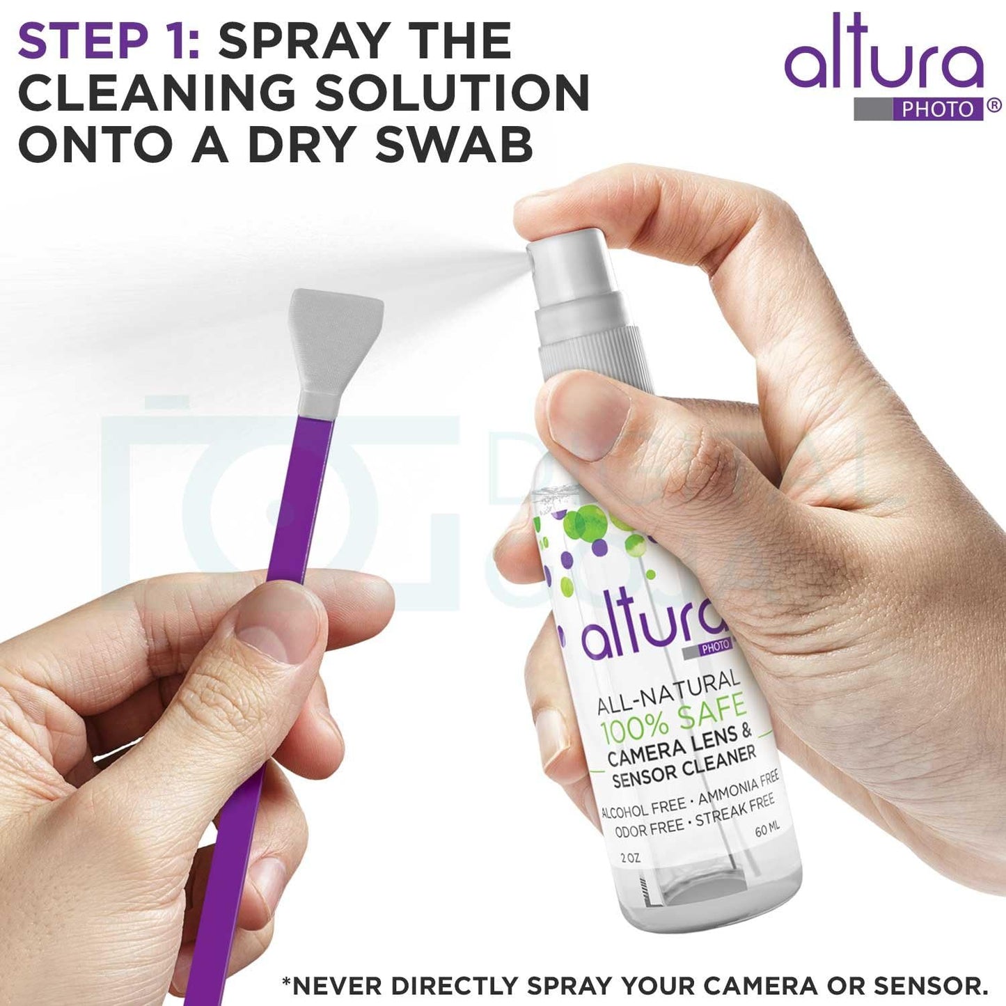 Altura Photo Camera Cleaning Kit - APS-C Lens & Sensor Cleaner with All-Natural Solution, 16mm Factory-Sealed Swabs, Pen, Blower, Brush, Cloths & Hard Case for Canon Nikon Sony DSLR Mirrorless