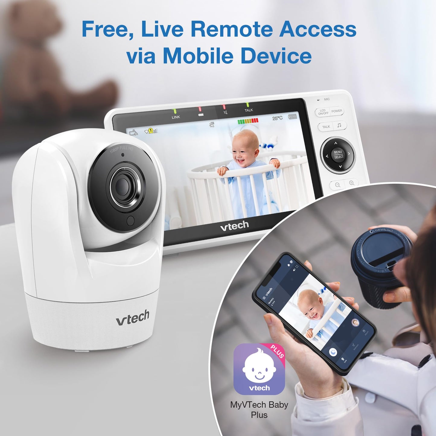 VTech Monitor de Bebé Inteligente WiFi VM901 (Pantalla 5")