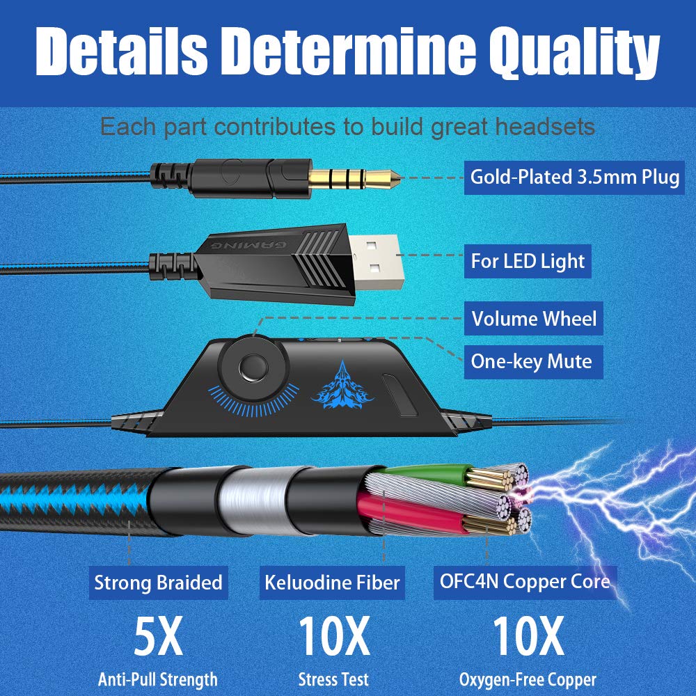 BENGOO Auriculares Estéreo para Juegos G9000