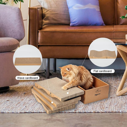 RUBMEOW Rascador de Cartón para Gatos (Caja de 5 piezas)