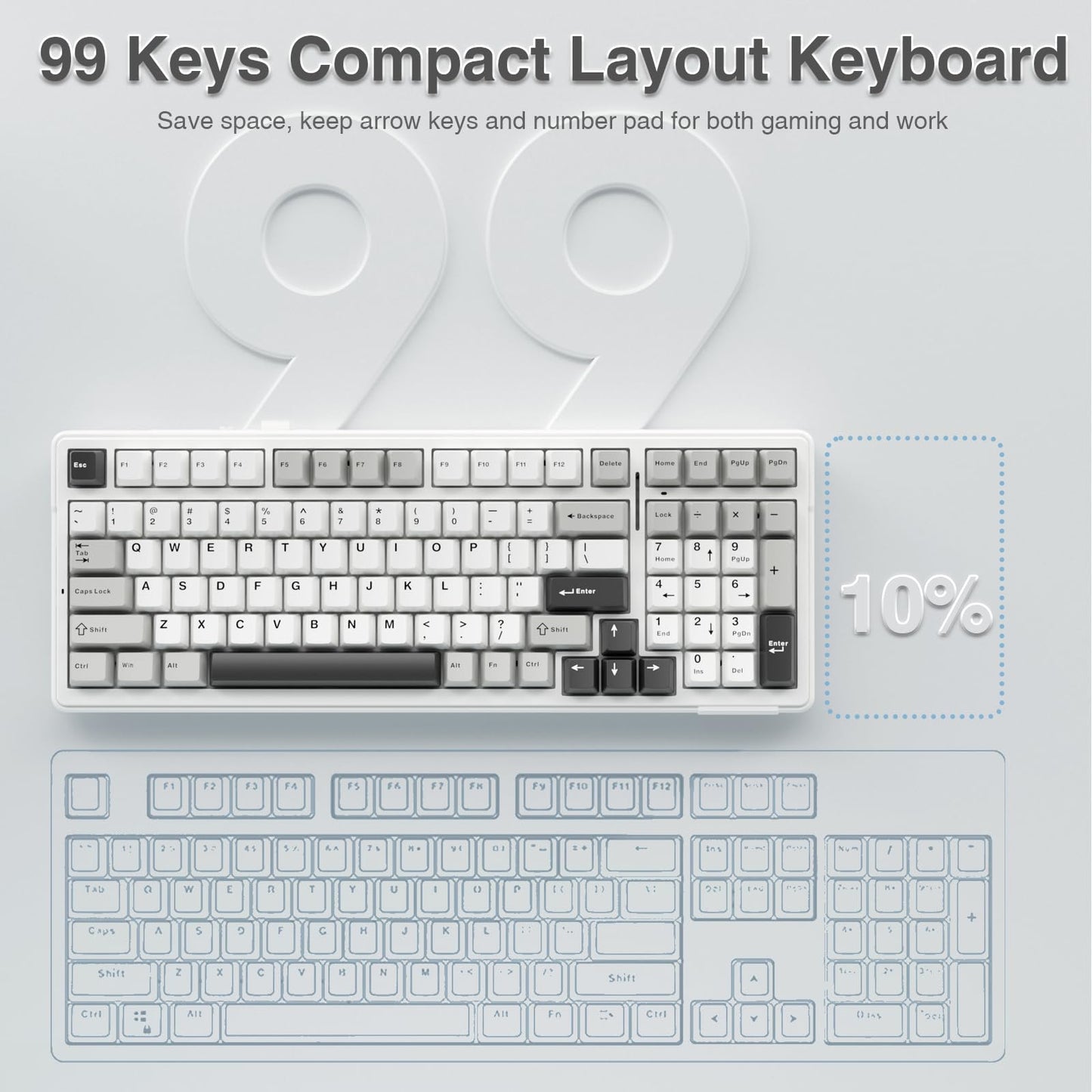 AULA Teclado Mecánico Inalámbrico F99 (RGB)