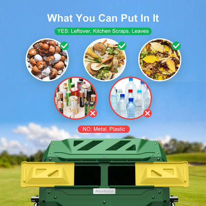 Compostador de Contenedor de Vaso de Doble Cámara (43 Galones)