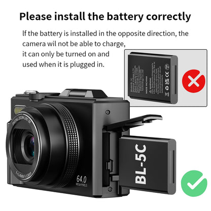 Cámara Digital 4K para Fotografía y Vlogging (32GB / Negro)
