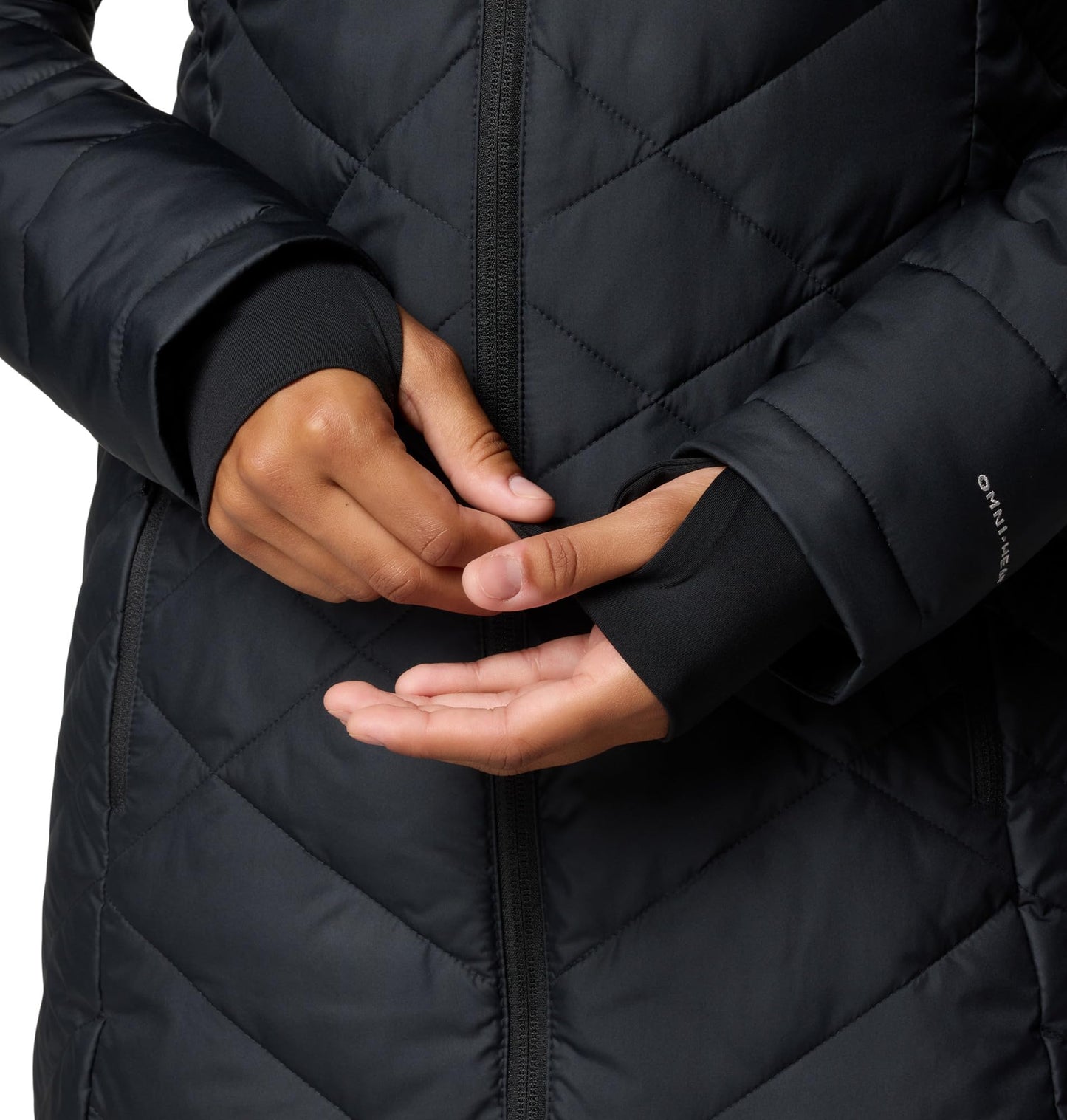 Columbia Chaqueta Acolchada Larga con Capucha para Mujer (Negro / Talla XS)