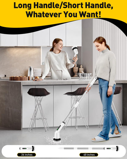 Depurador Eléctrico Giratorio Inalámbrico para Limpieza (Blanco)