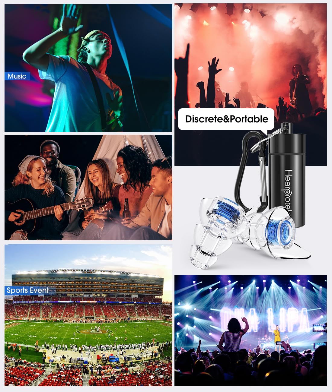 Hearprotek Tapones para los Oídos de Alta Fidelidad para Conciertos (2 Paquetes)